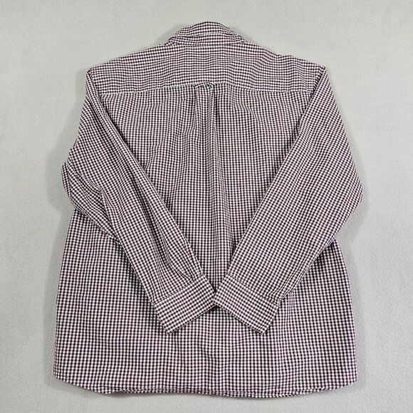 Orvis Shirt Mens XL Maroon Check Long Sleeve Button Up Active Fit 100% Cotton - Picture 2 of 9